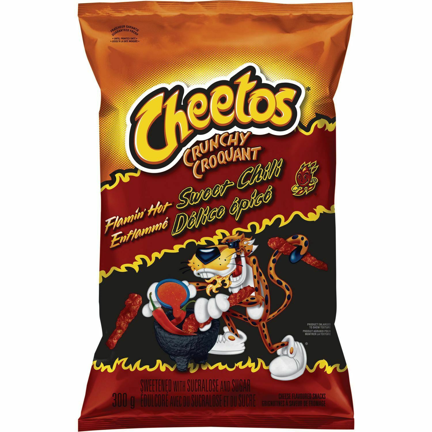 4 Bags Cheetos Flamin' Hot Sweet Chili LARGE Size 300g FRITO LAY Canad...